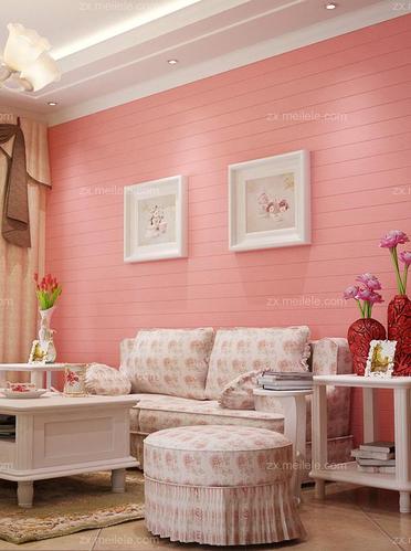客厅粉色温馨甜美的韩式田园风格家居装修效果图