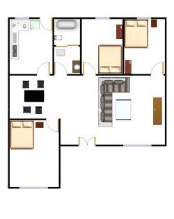100平米三室一厅一卫户型设计图