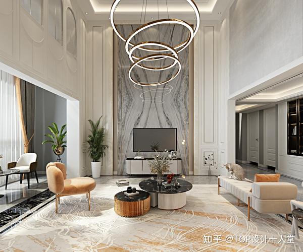 长沙原创低调奢华的独栋别墅挑空客厅设计分享