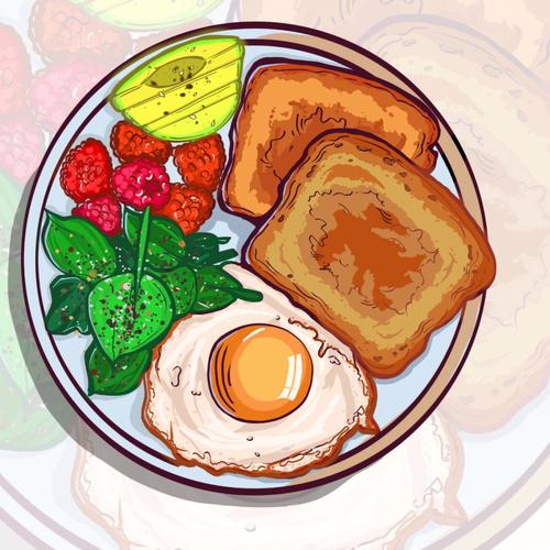 ipad插画procreate食物绘画