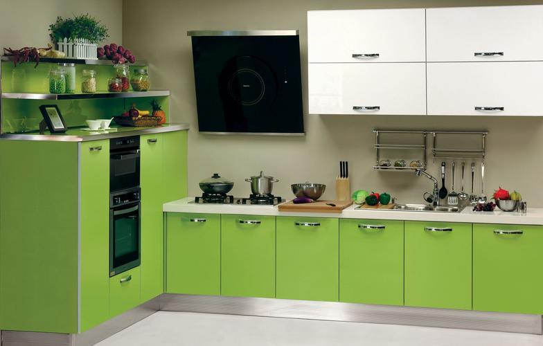 绿色橱柜厨房装修设计设计图片赏析