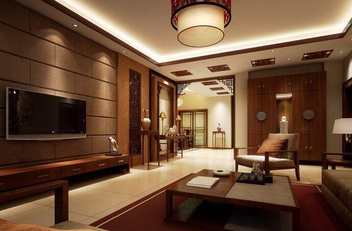 中式风格三居室客厅背景墙装修效果图大全271128100