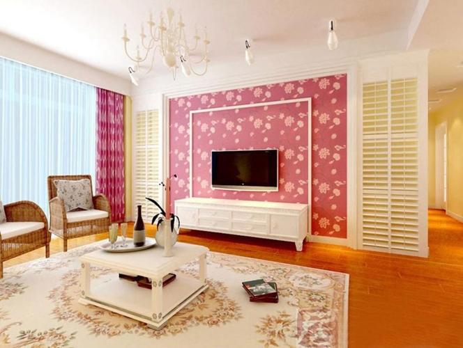 粉色甜美欧式风格客厅装修欣赏