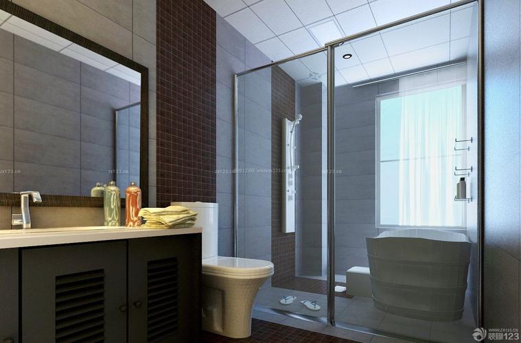 2015现代家装浴室玻璃门装修效果图