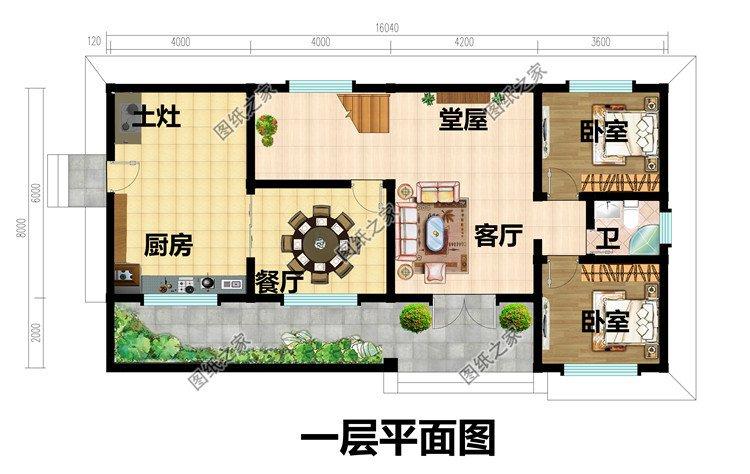 新农村二层房屋建筑施工图纸厨房独立在配房二层别墅设计图图纸之