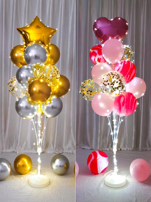 发光桌飘地飘铝气球生日装饰场景布置欢度派对气球