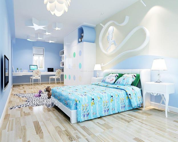 2017儿童卧室颜色搭配效果图欣赏装修123效果图