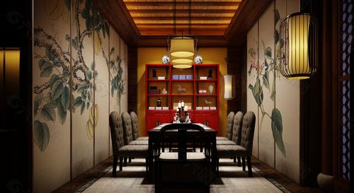 中式古典餐厅效果图图片装饰装修素材免费下载图片编号5227774