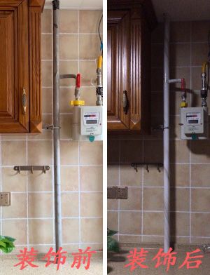 厨房包下水煤气暖气天然燃气管道明柱子遮挡装饰墙贴