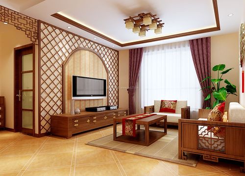 小户型客厅古典中式风格元素装修实景图装信通网效果图