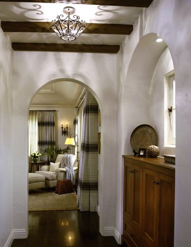 时尚奢华灯具拱形门地中海风格卧室装修效果设计图