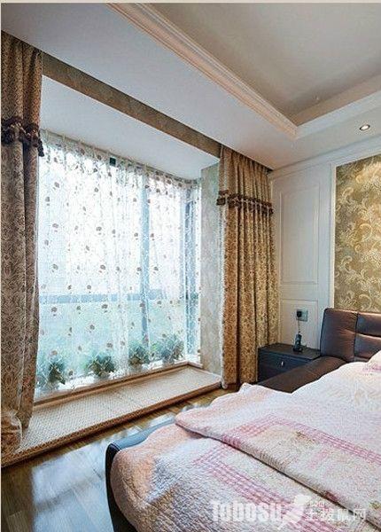 各种三室二厅二卫清新卧室小户型飘窗装修效果图案例