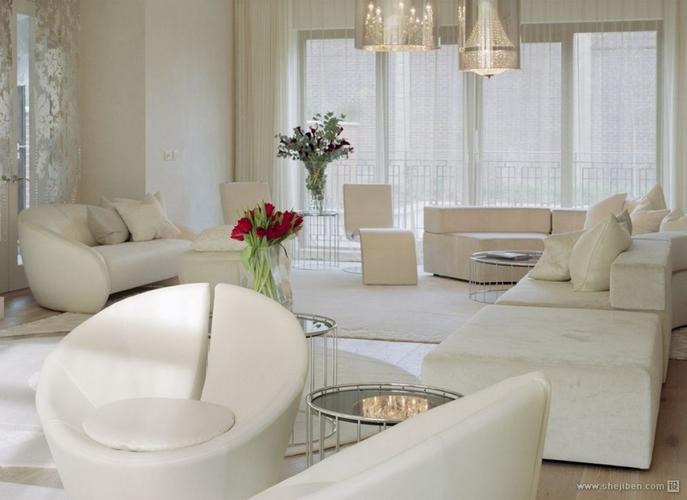 现代风格白色客厅装饰案例