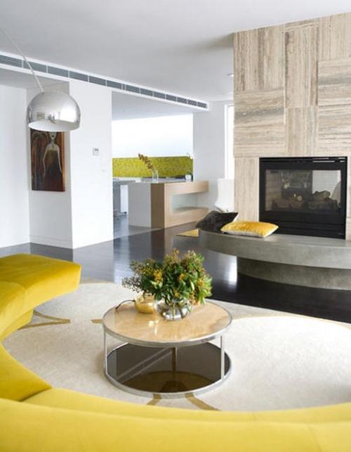 140平四居室创意圆弧型客厅电视背景墙装修效果图大全2012图片