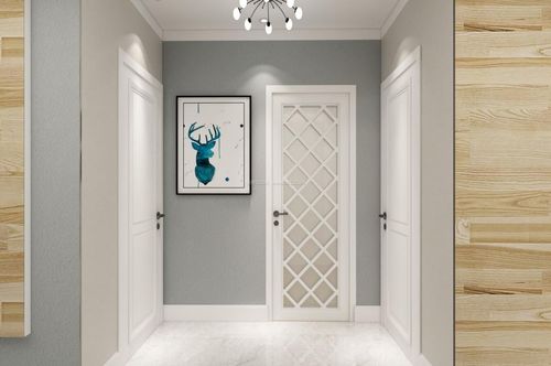 现代北欧风格卧室白色门装修效果图片