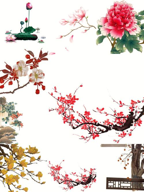 素材中国古风工笔花朵