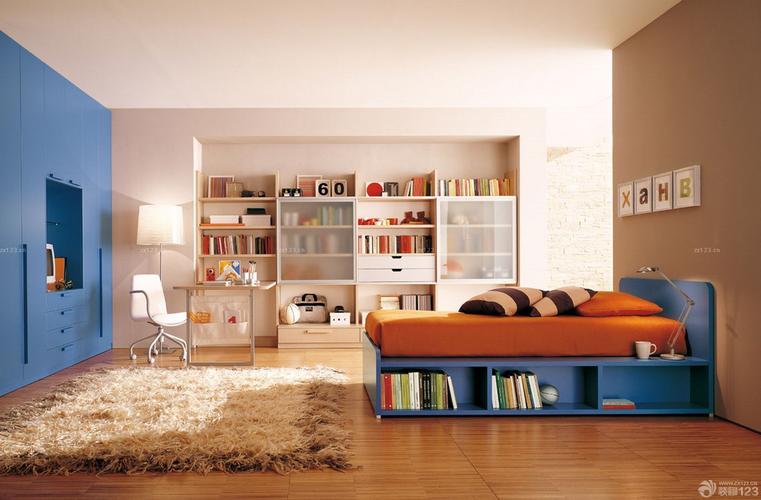 现代混搭风格儿童卧室小书房装修效果图片设计456装修效果图