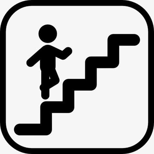 走上楼梯的标志图标