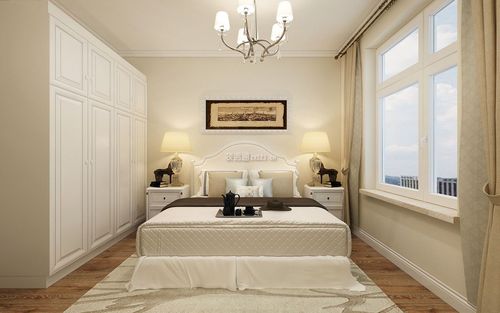 家装米白色卧室背景墙装修效果图