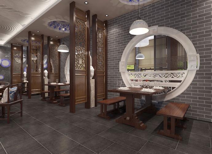 中式餐馆风格装修效果图