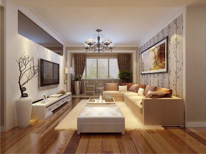 济南历山吉第现代简约三居室装修效果图110平米10万装修设计案例