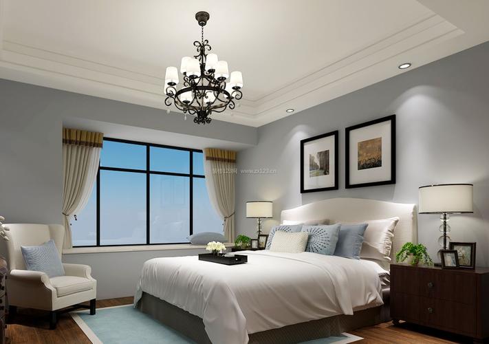 美式室内家居婚房卧室装饰设计效果图片