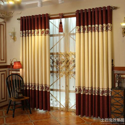 美式风格客厅窗帘设计