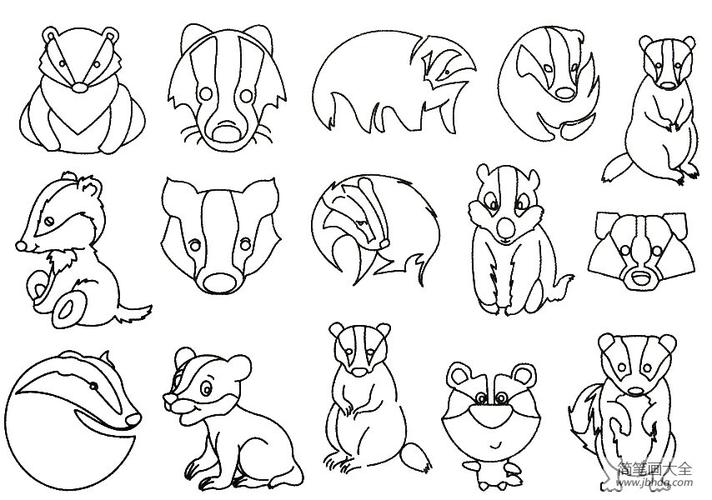 獾简笔画大全及画法步骤其他动物简笔画