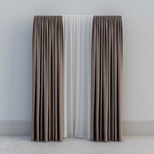 现代咖啡色窗帘curtain