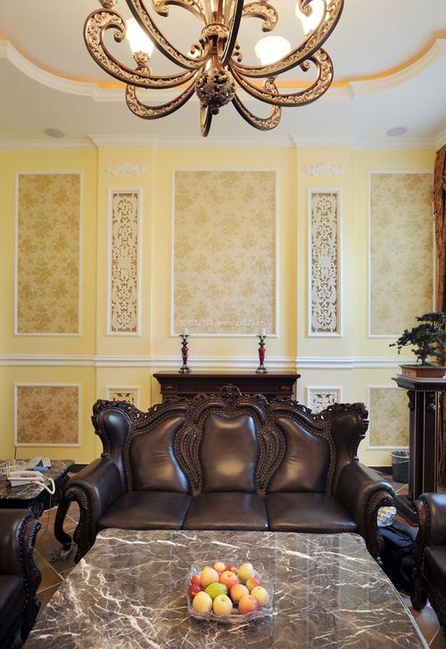 古典欧式风格沙发背景墙画效果图