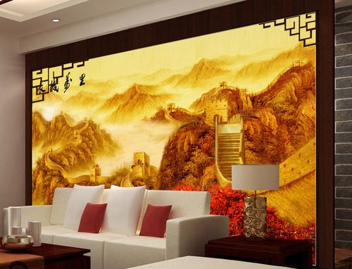 万里长城古典中式风景画山水国画电视背景墙