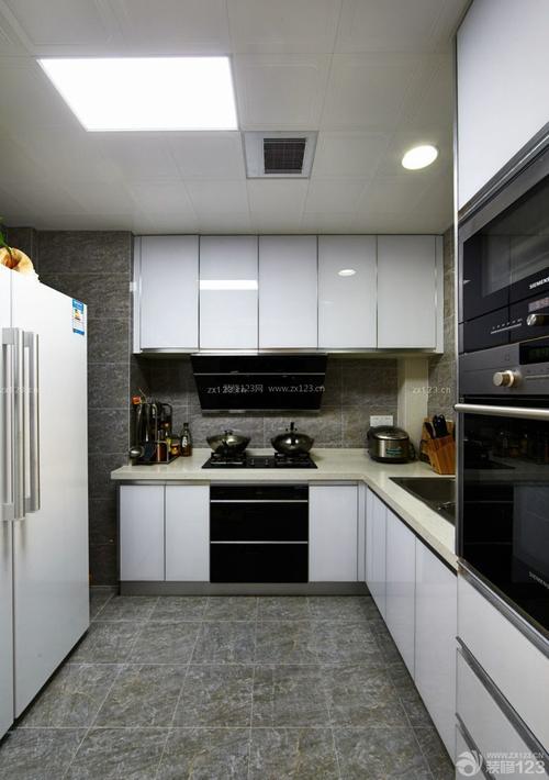 2016现代厨房设计白色橱柜装修效果图片