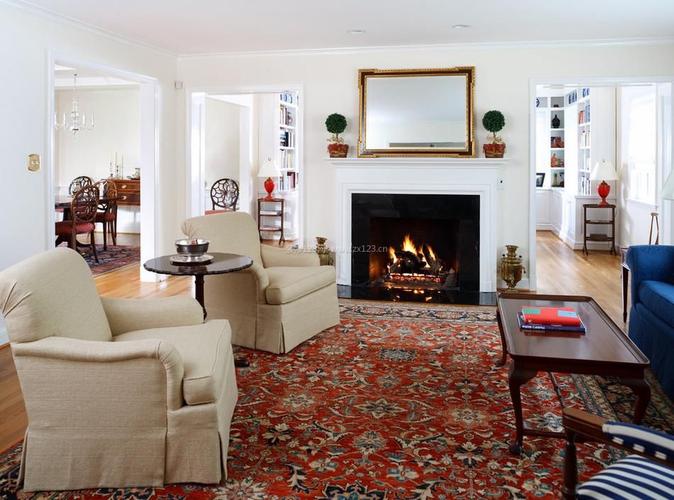 美式客厅地毯装修效果图片欣赏