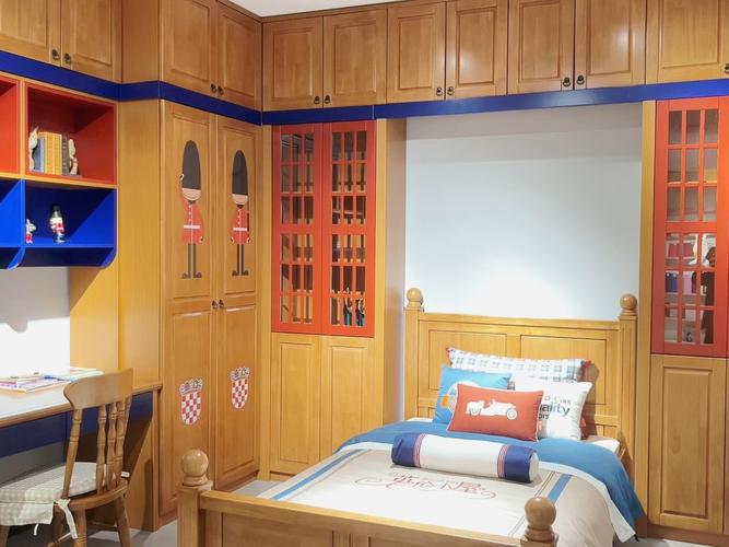 床是全实木橡胶木柜体是实木多层儿童家具