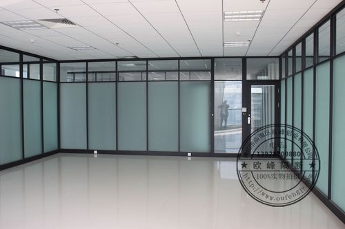 铝合金玻璃隔断办公室玻璃高隔断墙双玻百叶隔断墙办公隔断墙
