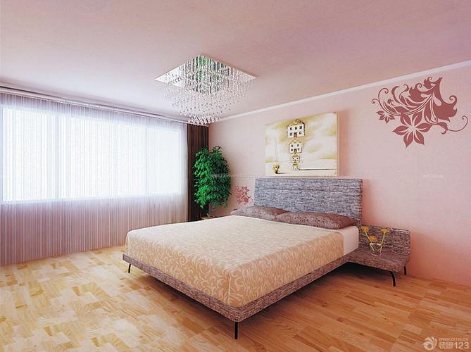 温馨卧室硅藻泥背景墙设计装修效果图片