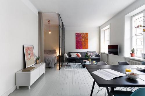 北欧50平米小户型装修单身公寓效果图