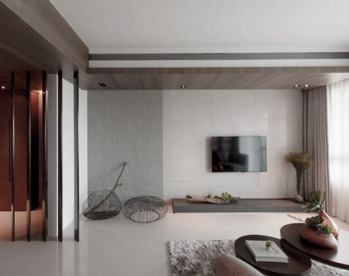 极简主义客厅电视背景墙设计装修之家装修效果图