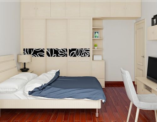 现代简约家庭卧室装修样板间衣柜效果图