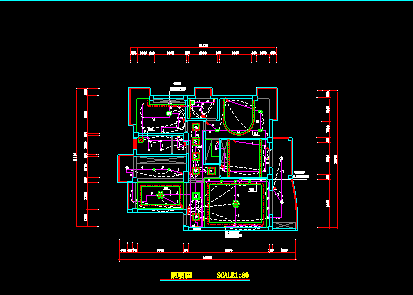 某小区家装电路施工设计cad平面图