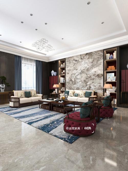 新中式风格客厅家具78简洁大气的设计