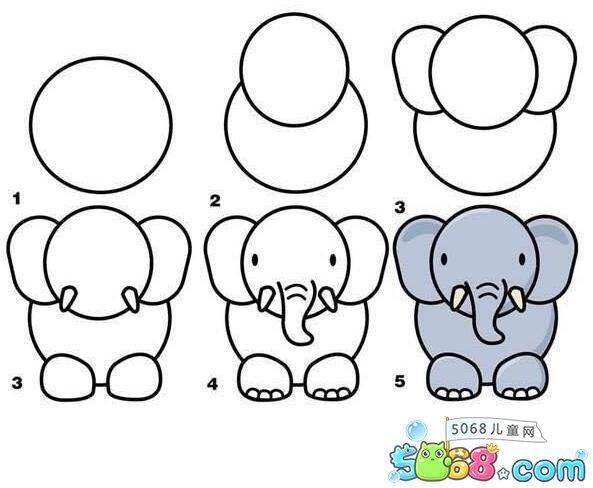 六一儿童节简笔画分享数字3儿童简笔画动物简笔画大全大象简笔画7