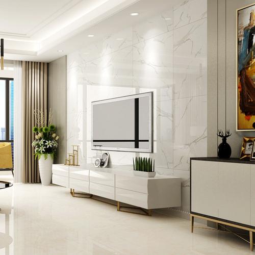 简约现代客厅瓷砖800x800白色地砖墙砖爵士白简约瓷砖