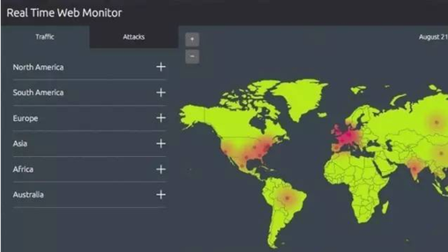 全球八大ddos攻击监视可视化的地图