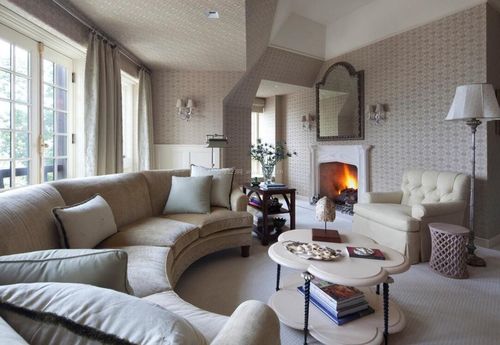 欧式田园客厅家具半圆形沙发装饰图片