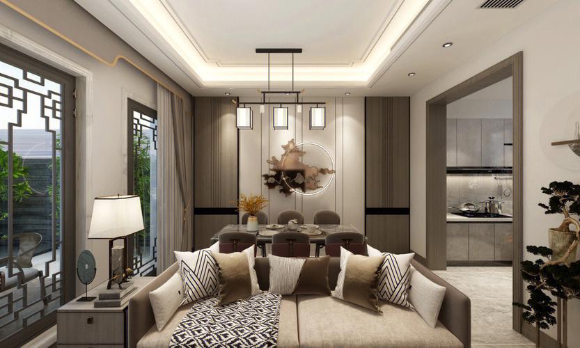 该案例为新中式风格全案以中国古典文化为背景加以结合现代家居设计