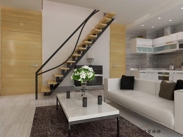 楼梯现代简约风格跃层过道装修效果图
