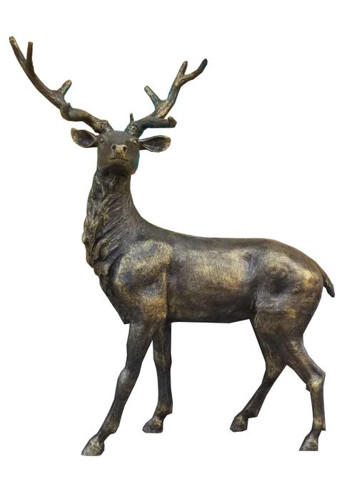 玻璃钢动物雕塑树脂仿铜鹿雕塑动物园公园景区广场摆件