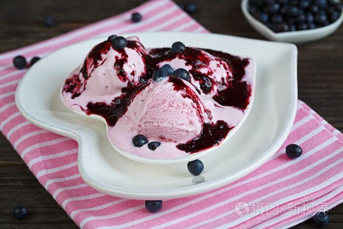 自制蓝莓冰淇淋