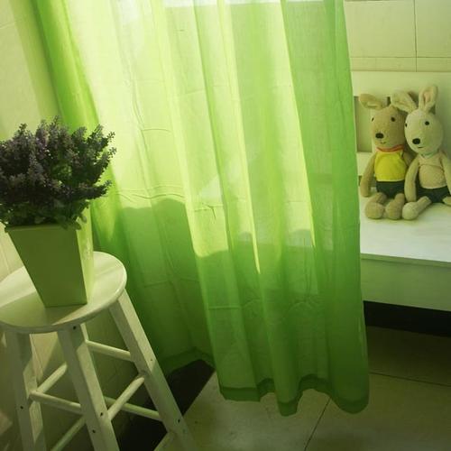 果绿色棉纱帘窗帘